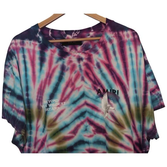 Amiri Tie Dye Rainbow Dove Tee In Multi Size XL - Picture 5 of 16